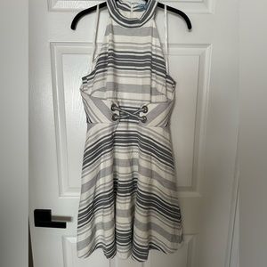 Antonio Melani : size 6 black & white striped high neck dress